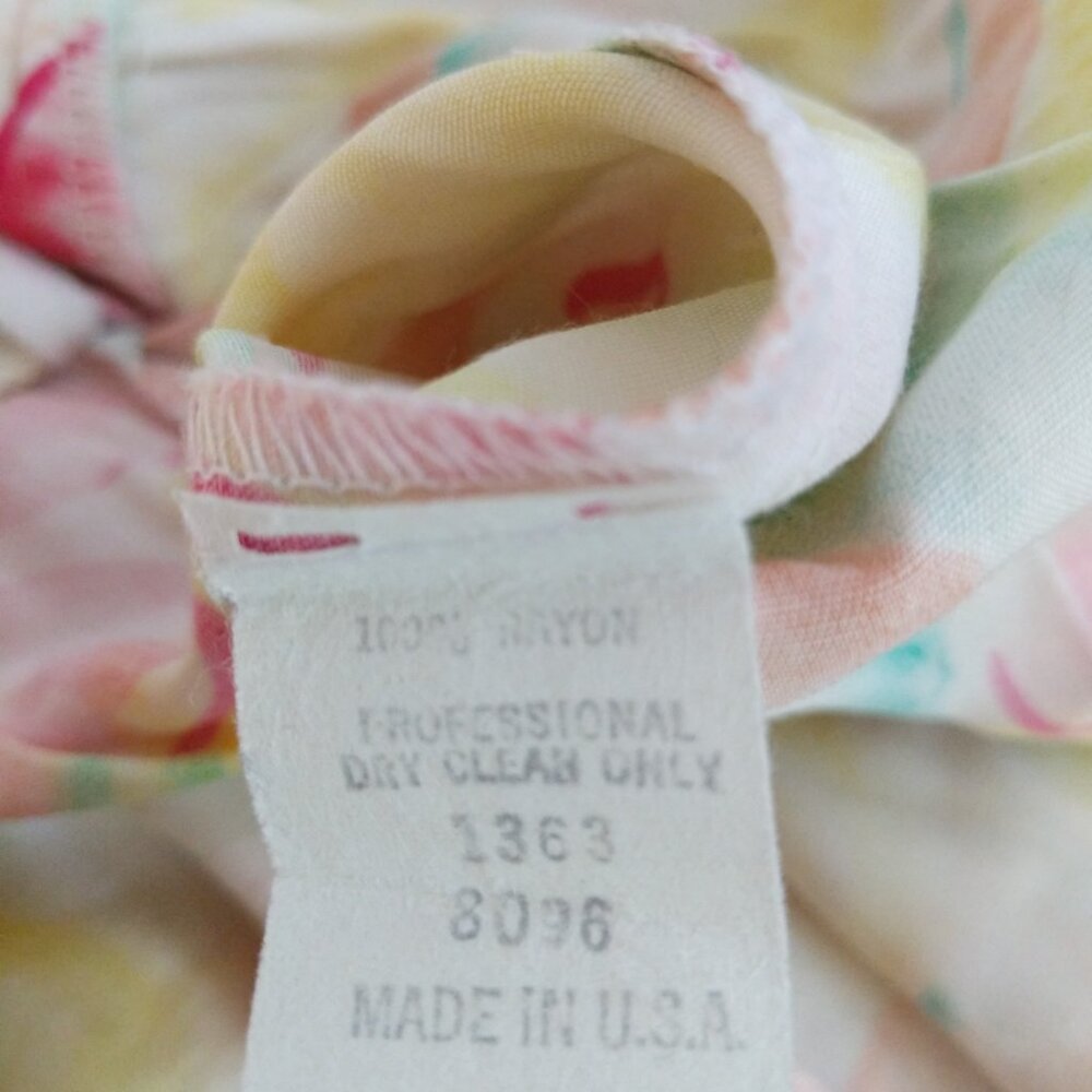 Vintage 80s Tropical Cottagecore Nancy Johnson dress size small - Picture 6 of 8